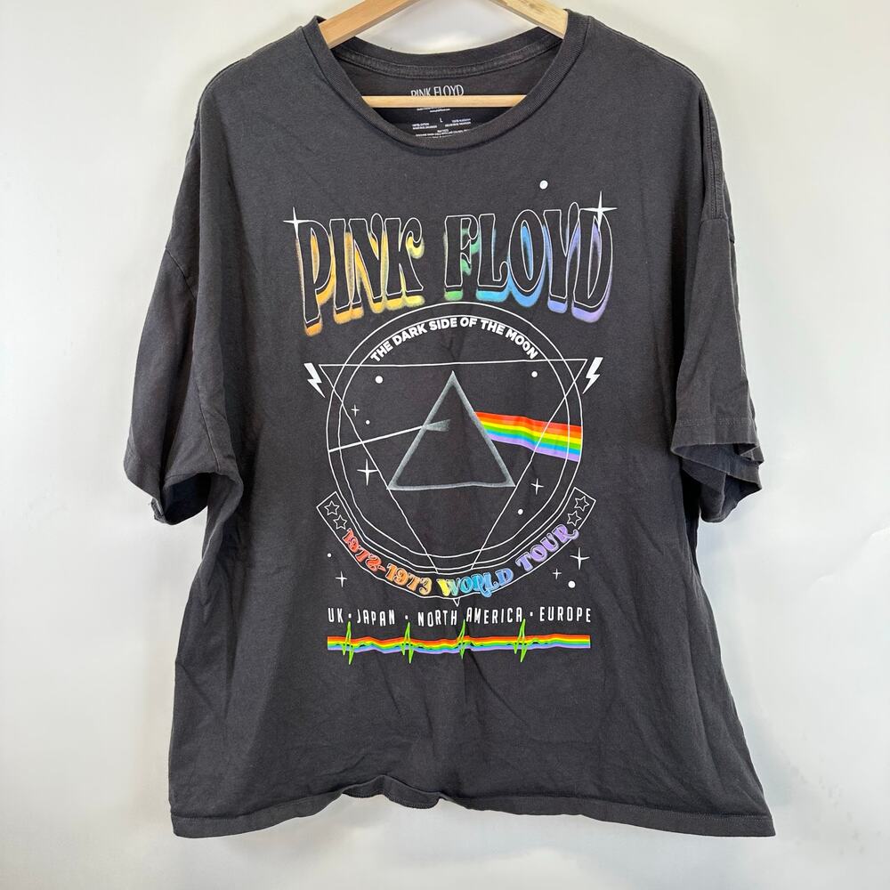 Pink Floyd 1987 Dark Side of the Moon Black Band World Tour T Shirt Mens Large